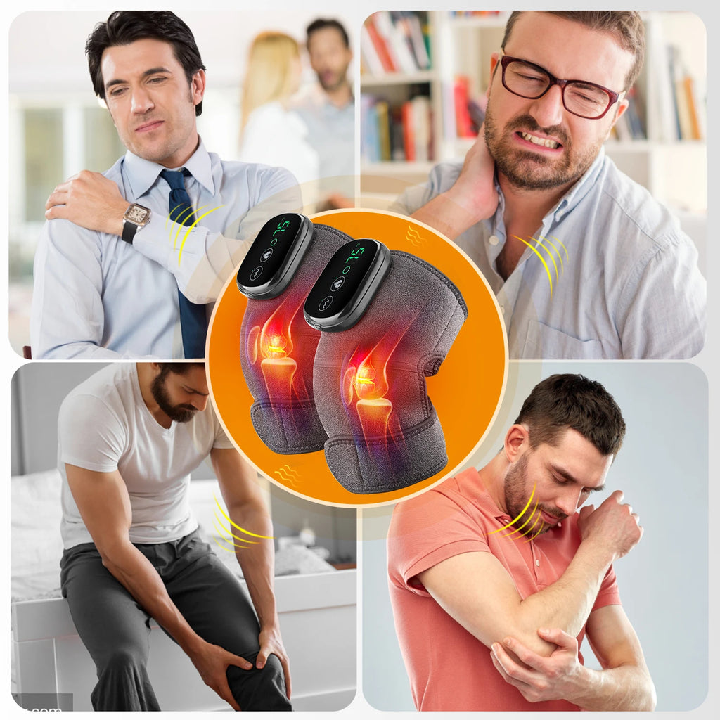 Heated Knee Massager with Vibration, Thermal Knee Pad for Knee, Shoulder and Elbow