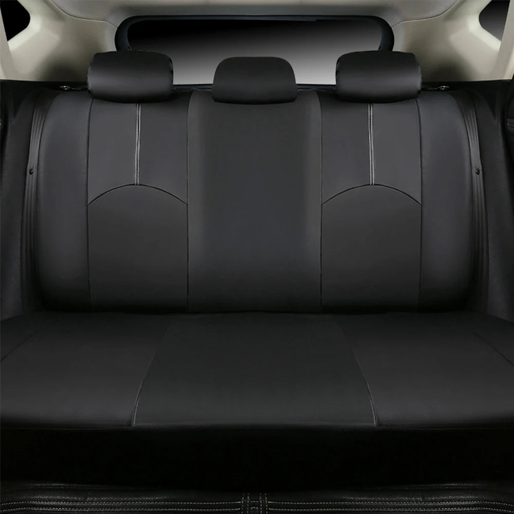 9pcs/Set Car Seat Cover Universal Leather Black Seat Protector Cover Complete Set of All Seasons Car Interior Accessories