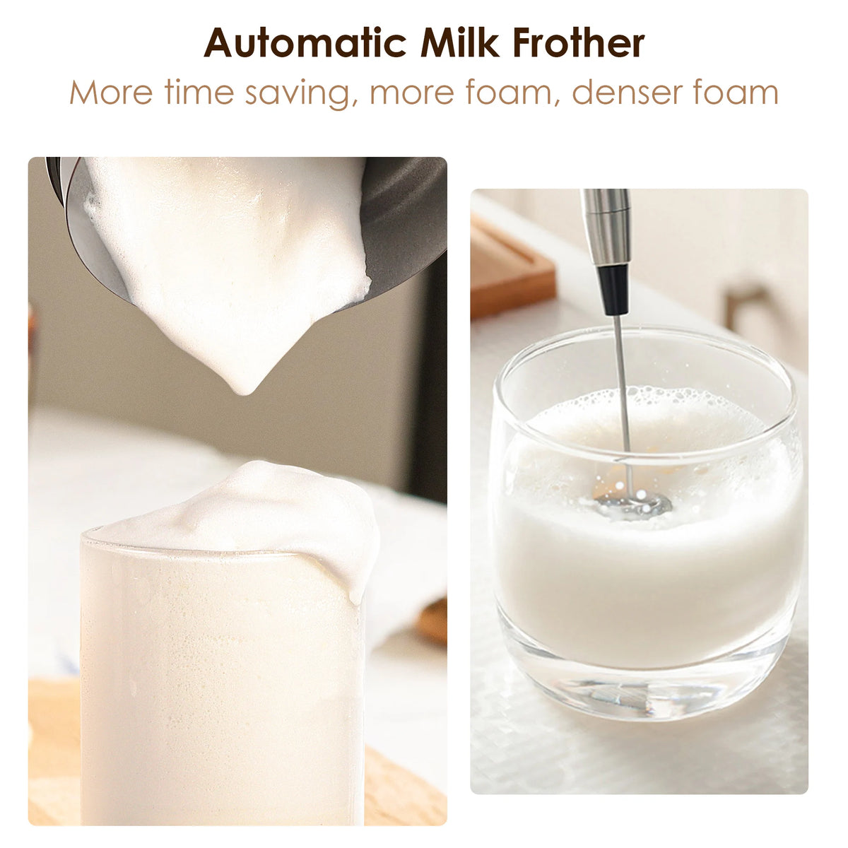 BioloMix 5-in-1 Milk Frother with LED Touch Screen, Hot and Cold Foam Maker for Lattes