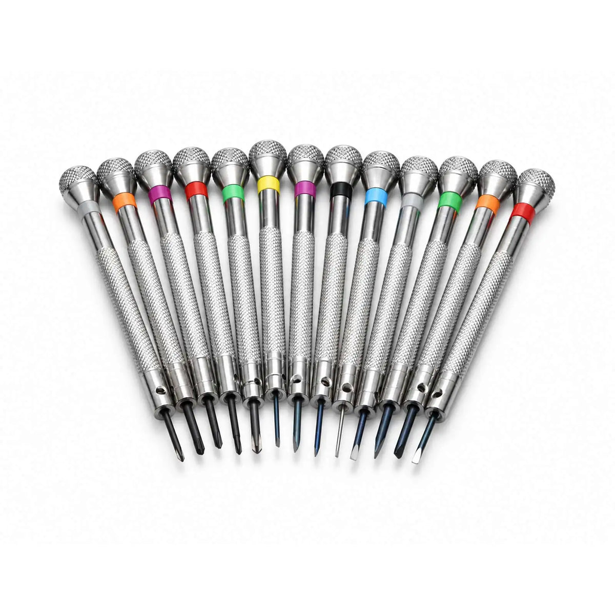 13PCS/Set 0.6-2.0mm Slotted Cross Screwdriver Set Professional Watchmakers Watch Repair Screwdrivers Tool Kit