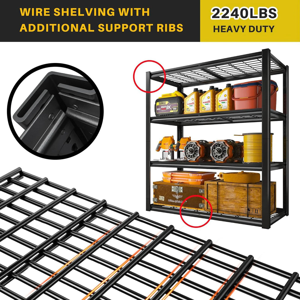 4-Shelf Heavy-Duty Garage Storage Unit, 40 x 19.5 x 59.5 Inch