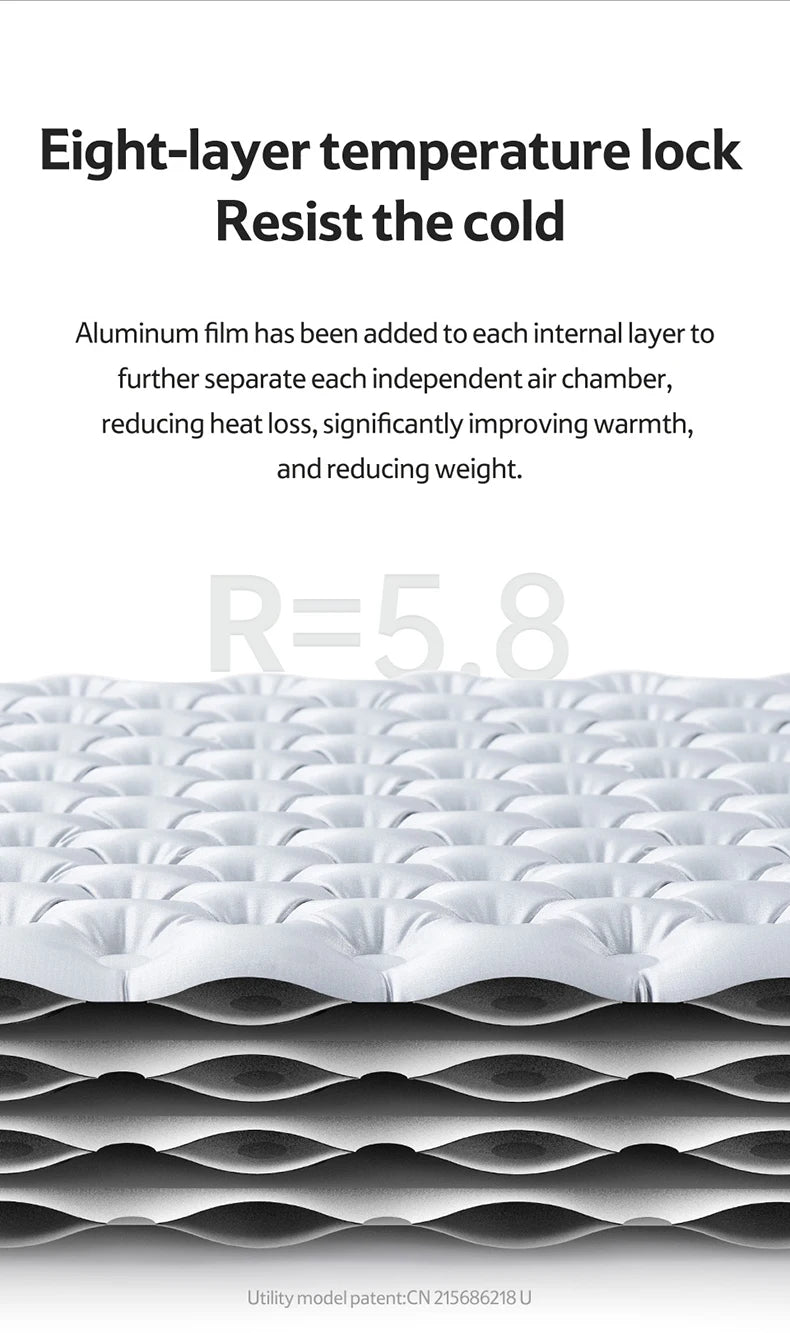 Naturehike Inflatable Mat Ultralight 5.8 High R Value Warm Sleeping Pad Portable Outdoor Camping Tent Single Moisture-proof Mats