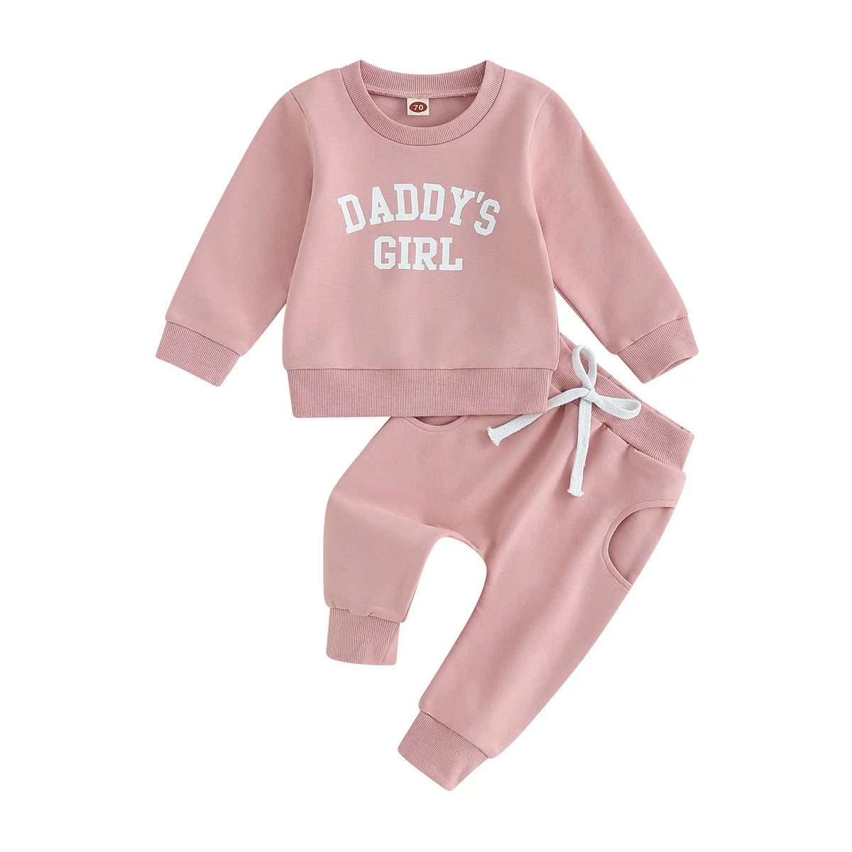 Toddler Girls Fall Outfit, Letter Print Long Sleeve Sweatshirt and Elastic Waist Pants Set