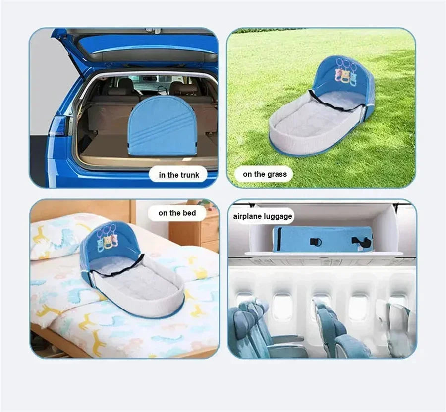 Portable Foldable Baby Bassinet, Travel Crib Bed for Newborns