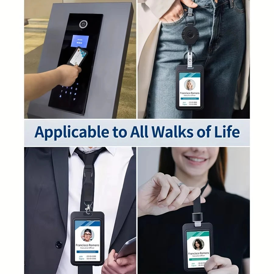 Retractable Double-Sided ID Card Holder