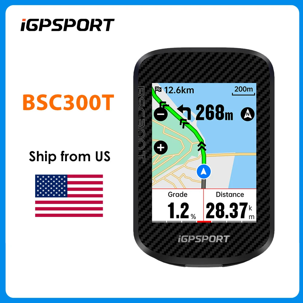 BSC300T Touch-screen Bike Computer Global Colorful Map Wireless Cycling Computer Support E-bike