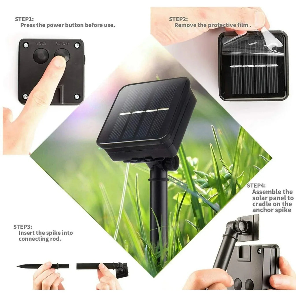 Solar LED Rope Tube Lights 100 LED, 8 Modes Waterproof Outdoor String Lights for Fence and Garden