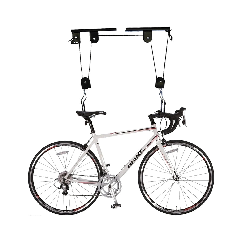 Bike Hoist for Garage Ceiling Mount Pulley System Bike Storage Set Of Bike Hangers for Garage Storage