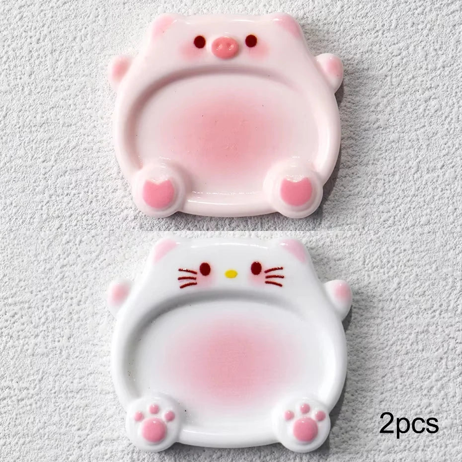 Cartoon Pig Nail Art Color Mixing Palette, 2-Pack