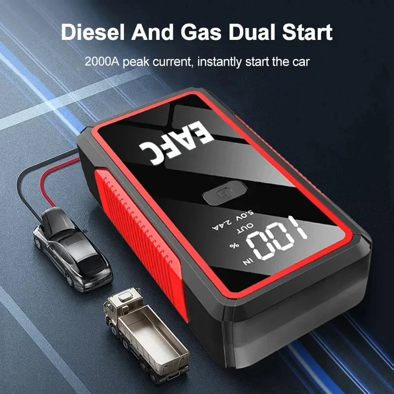 12V Car Jump Start 600A-2000A Car Battery Starter Booster Auto Starting Device Emergency Start Portable Power Bank
