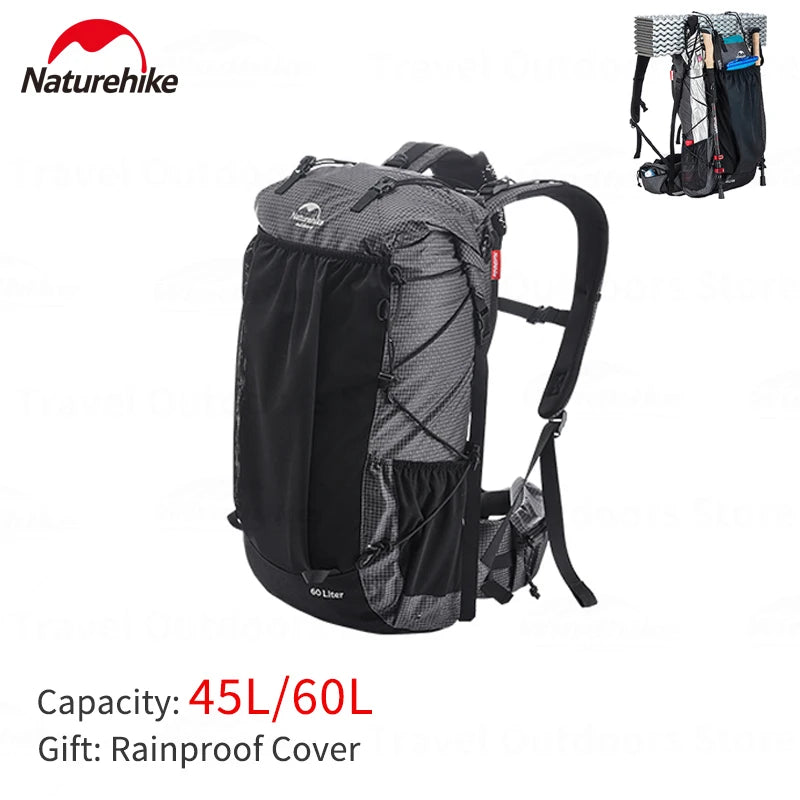 Outdoor Mountaining Backpack Waterproof High Capacity Sports Climbing Ultralight Hiking Travel Bag With Rain Cover