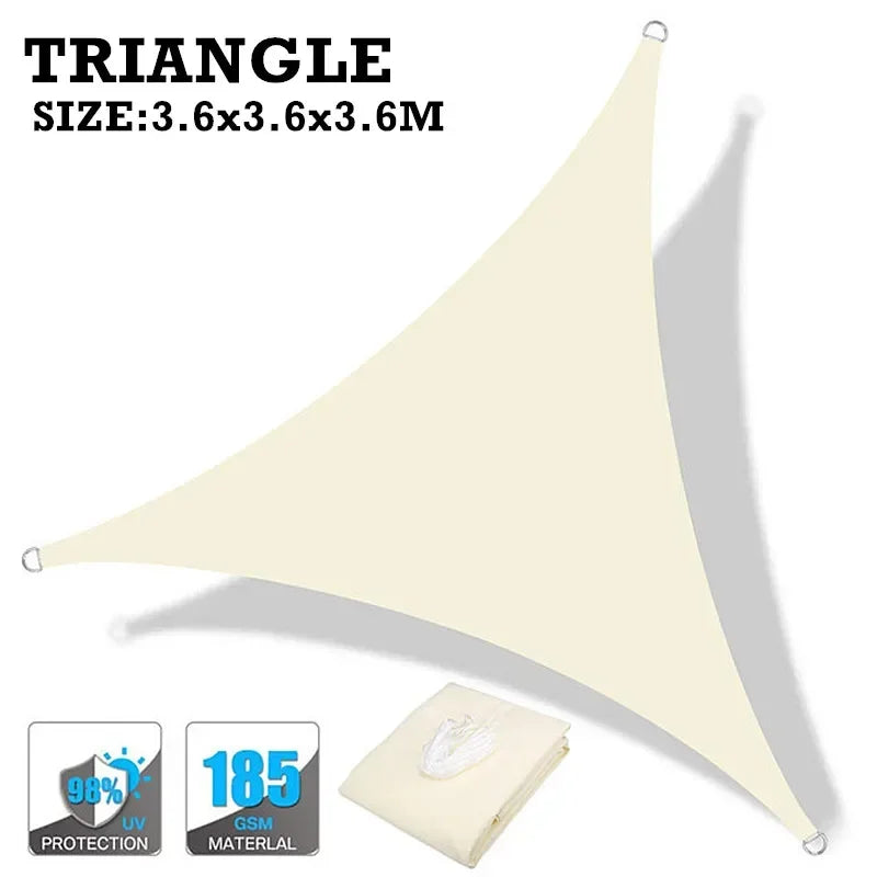 160GSM Waterproof Awning Sunshade Sun Shade Sail For Outdoor Garden Beach Camping Patio Pool Sun Canopy Tent Sun Shelter