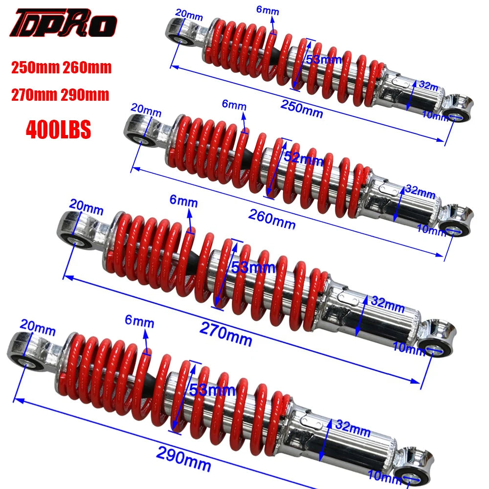 Premium 400LBS 250 260 270 290mm Front Suspension Shock Absorber For Motorcycle 50cc 70 90 110cc  Dirt Pit Bike ATV Go Kart