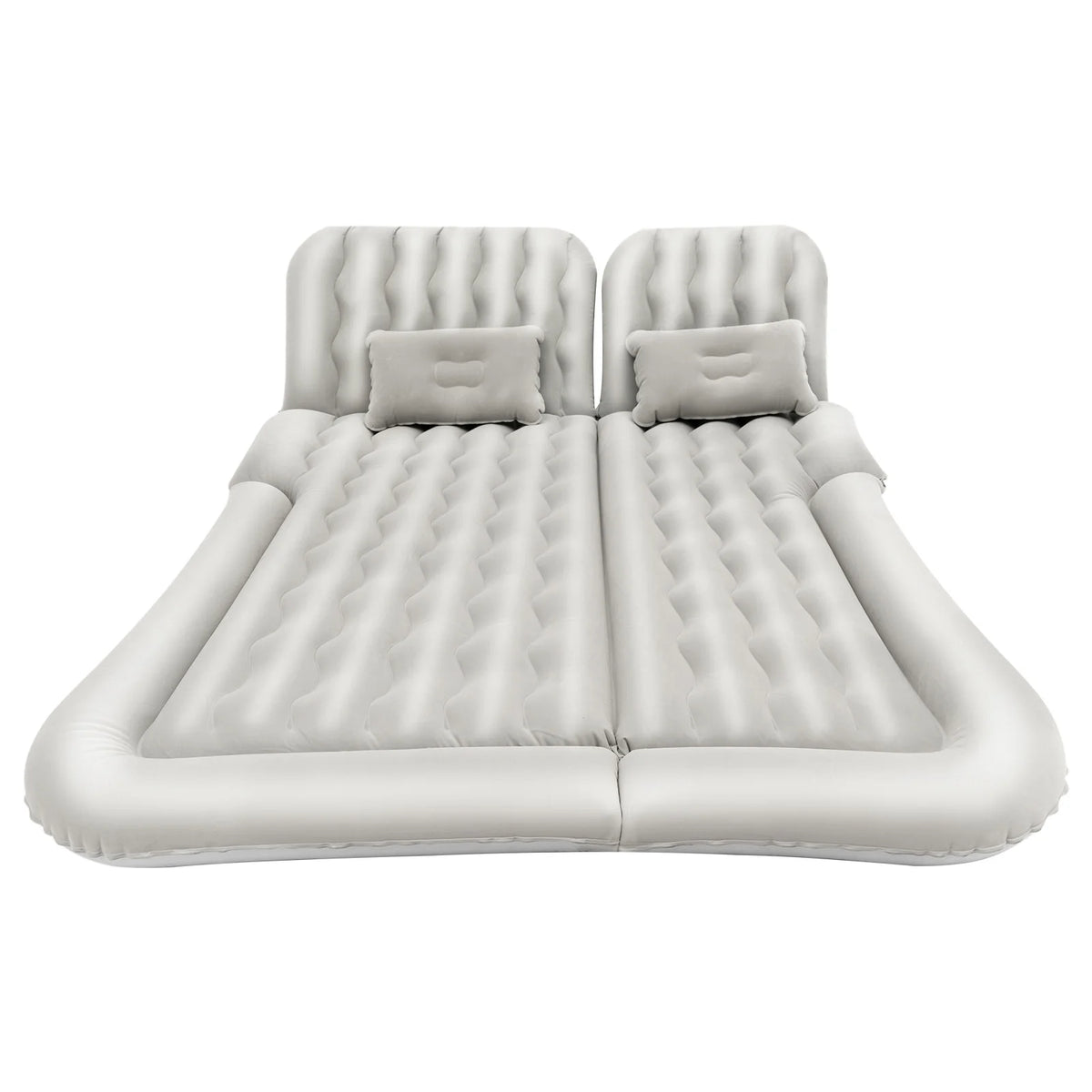 Inflatable Car Back Seat Air Mattress, Foldable Flocked Travel Bed with Pump