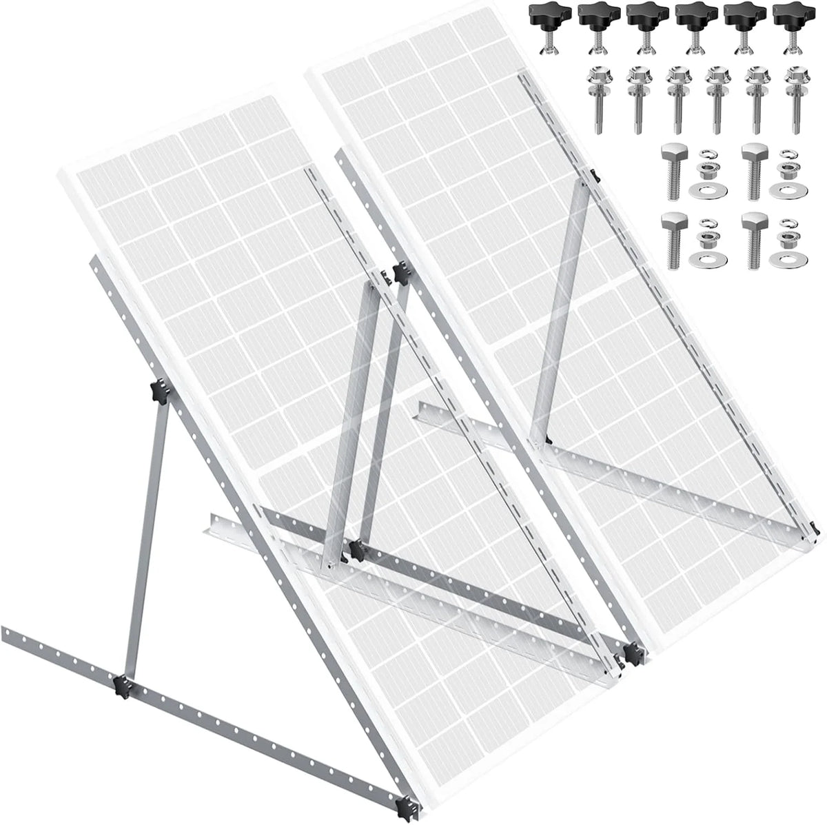 47/45 Inch Upgraded Adjustable Solar Panel Tilt Mount Bracket Foldable Tilt Legs Stand Supports 100‑500W Solar Panels 1/2/4 Pack for Roof RV Boat