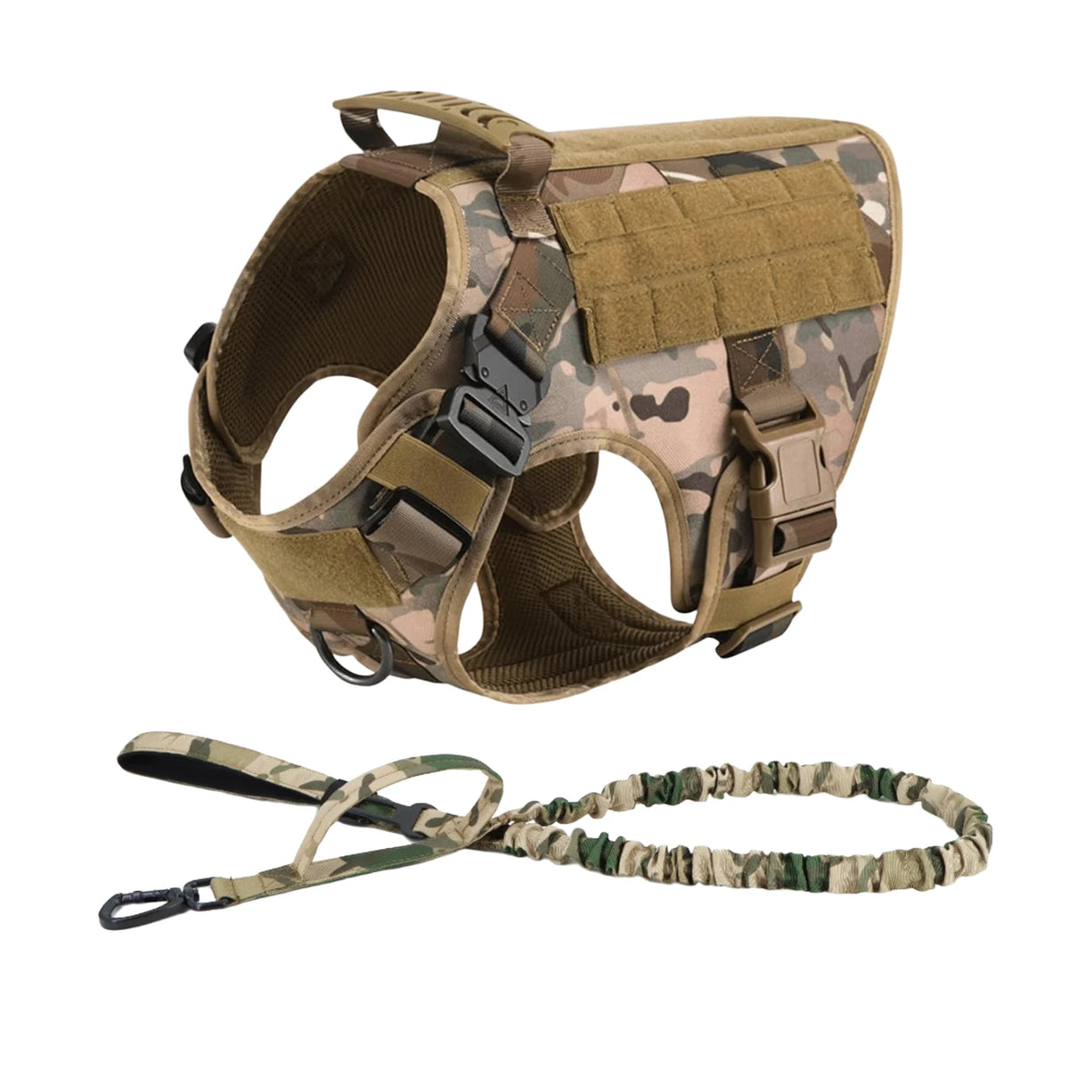 Tactical Dog Harness with MOLLE Pouches, No-Pull Training Vest for Medium and Large Dogs