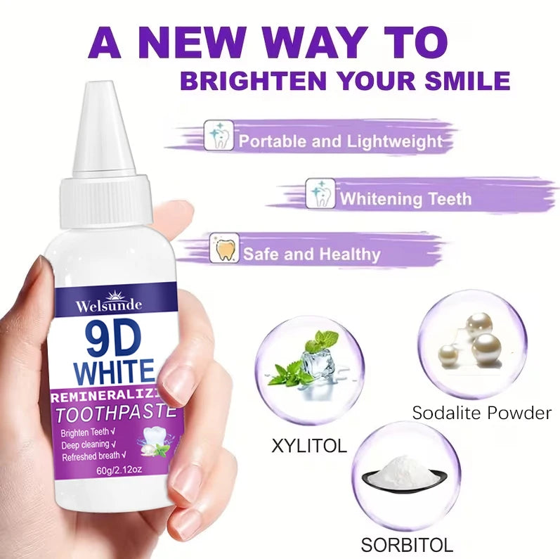 2 Packs Whitening Teeth Toothpaste, Gently Reduce Smoke & Coffee Stains, Toothpaste for Deep Cleaning & Brighter Smile, Purple Remineralizing Hydroxyapatite Toothpaste, with Minty Fresh Breath, Gentle on Gums, Ideal Oral Hygi
