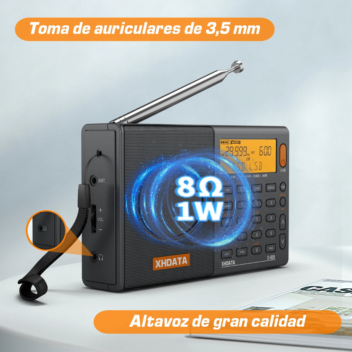 XHDATA D808 Portable Multiband Radio