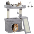 Small Cat Tree for Indoor Cat Tower with Sisal Scratching Post and Pad Wide Top Perch Large Cat Condo Cat Scratchers Cat Toys