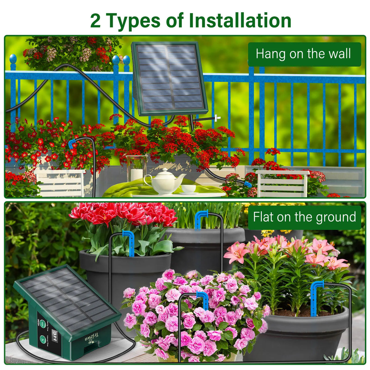 Solar Automatic Drip Irrigation System for Garden Plants