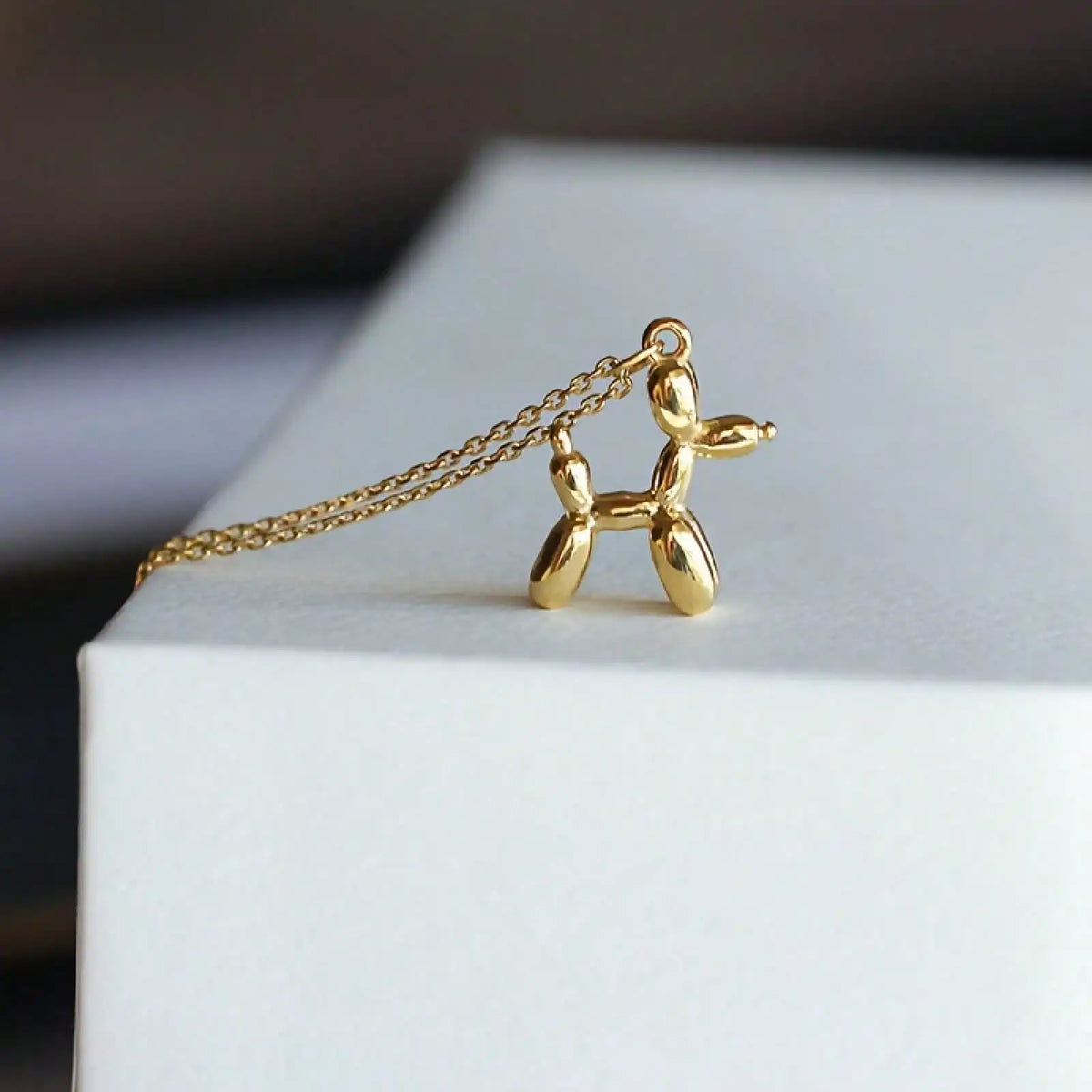Balloon Dog Pendant Necklace for Women, Cute Hip Hop Birthday Gift Jewelry