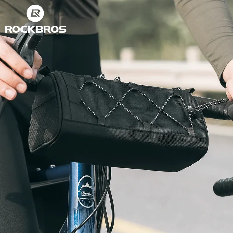 ROCKBROS Bike Handlebar Bag Portable 1.5L Multifunctional Shoulder Bag Highly Reflective Strap Crossbody Cycling Frame Tube Bag