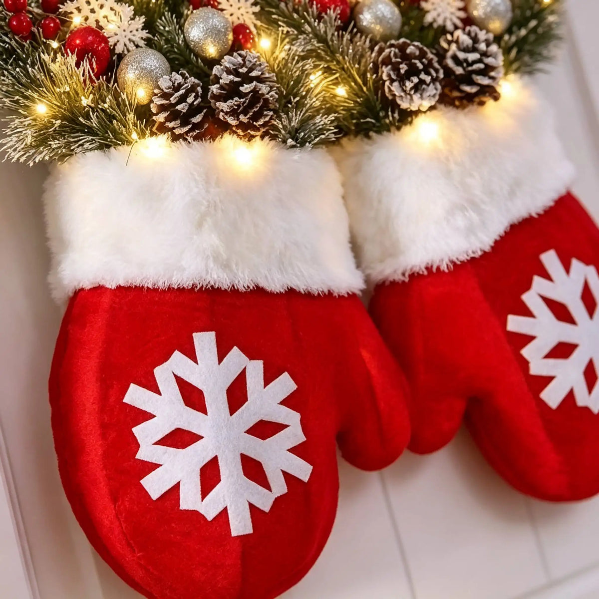 LED Christmas Wreath with Artificial Pine Garland