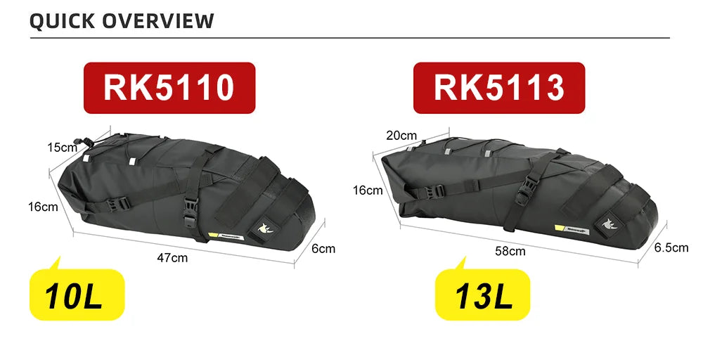 Bicycle Bag 5L-13L Full Waterproof Road Mountain Bike Cycling Rear Rack Bag Luggage Pannier Bike Saddle Accessories