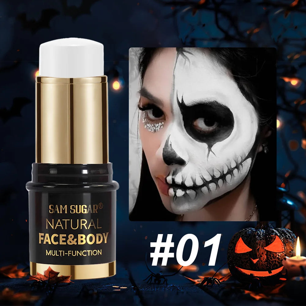 12 Colors Black White Halloween Makeup Waterproof Face Body Paint Stick Neon Colorful Blue Green Yellow Face Paint Cosmetics