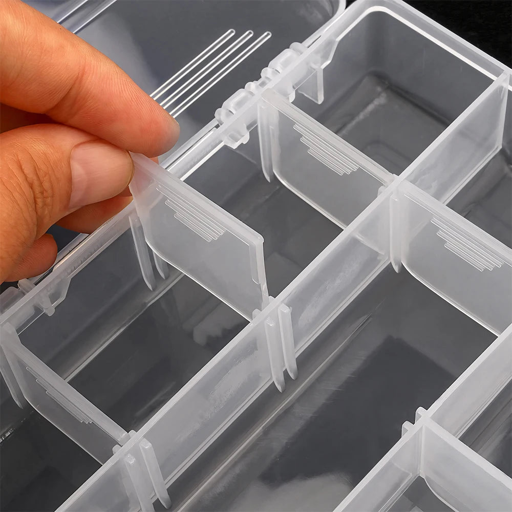 Fishing Tackle Box Kit with Fishing Pliers 4-Tier Multi-Functional Fishing Handheld Storage Box Adjustable Dividers Portable Fishing Tackle Lure Tool
