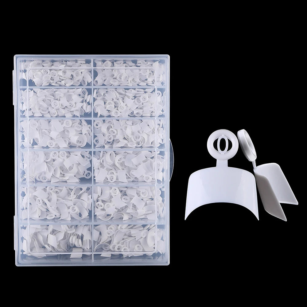 600PCS French Short Square Nail Tip Natural Half Cover Acrylic Nails Press on Nails for Nail Salons DIY Home with Box Fake Nails