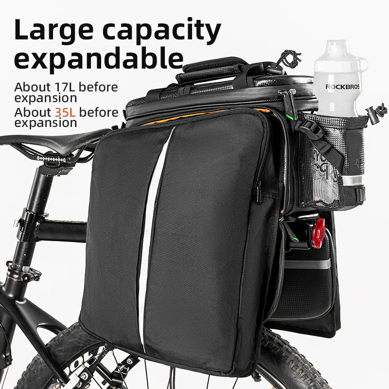 ROCKBROS Bicycle Carrier Bag MTB Bike Bag Trunk Pannier Cycling Large Capacity Travel Bag Package Bags Bicycle Rear Carrier Bags
