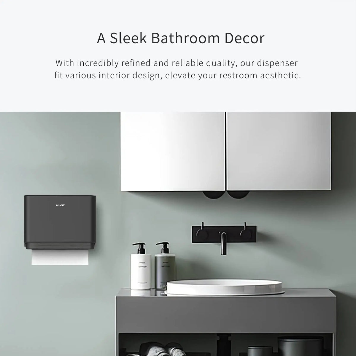Wall-Mounted Paper Towel Holder with Lock, No Drilling