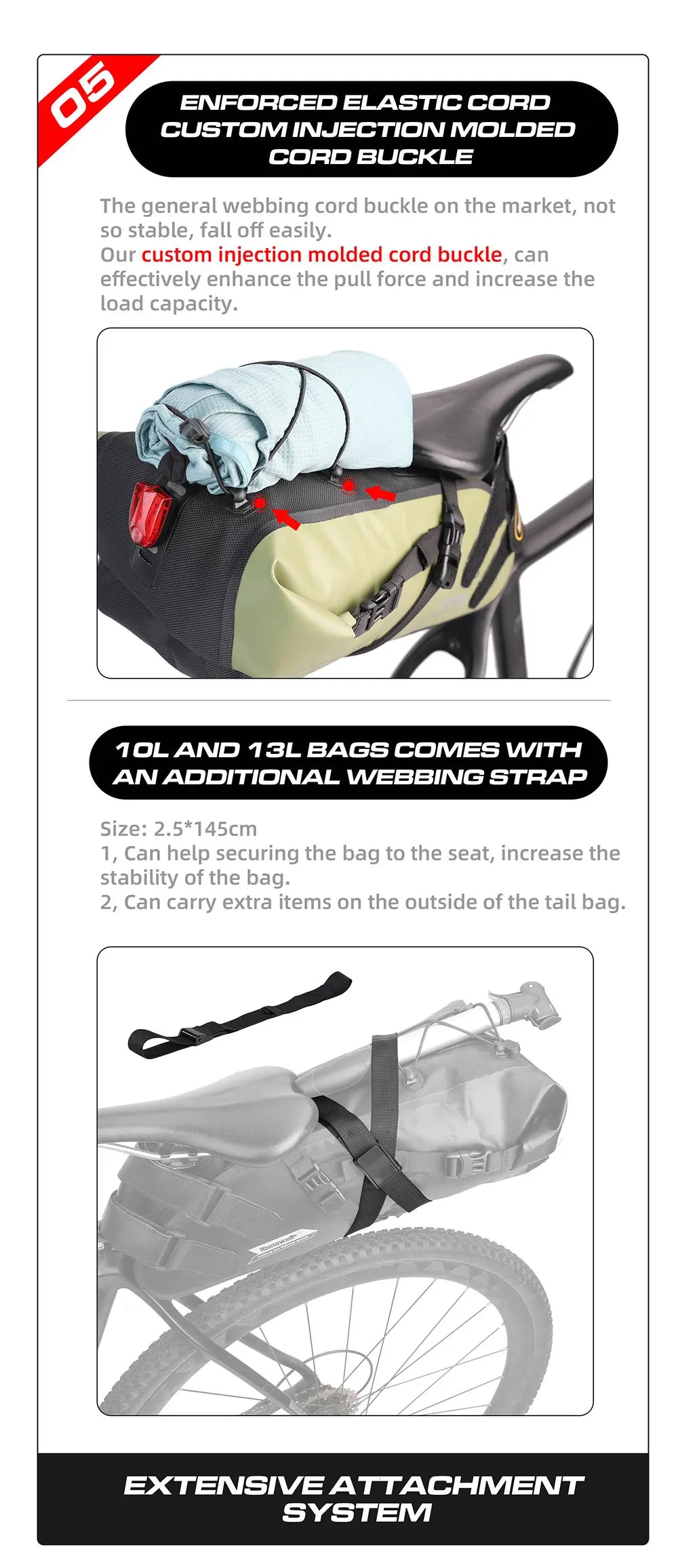 Bicycle Bag 5L-13L Full Waterproof Road Mountain Bike Cycling Rear Rack Bag Luggage Pannier Bike Saddle Accessories