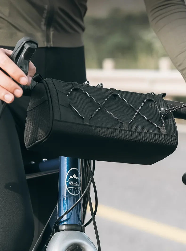 ROCKBROS Bike Handlebar Bag Portable 1.5L Multifunctional Shoulder Bag Highly Reflective Strap Crossbody Cycling Frame Tube Bag
