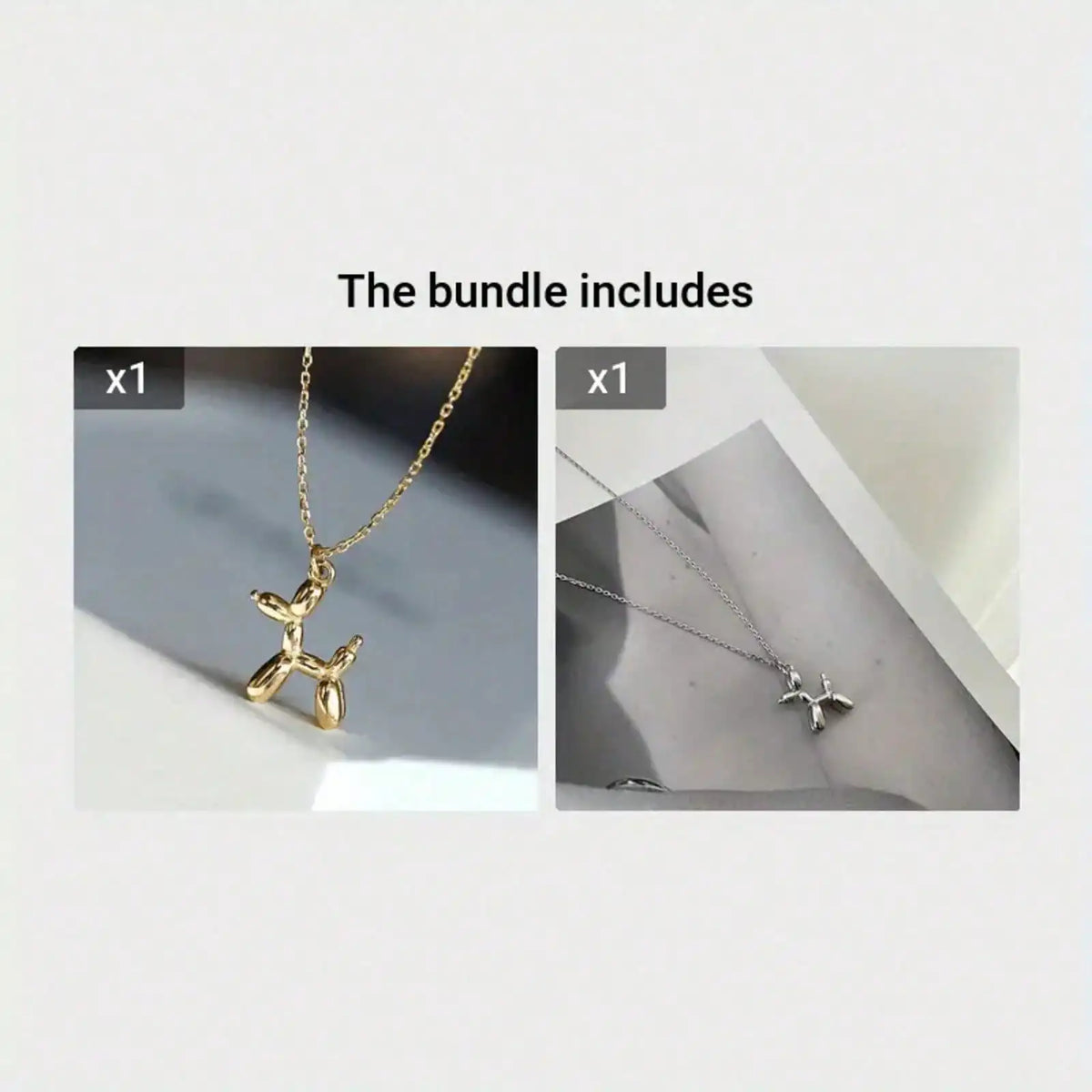 Balloon Dog Pendant Necklace for Women, Cute Hip Hop Birthday Gift Jewelry
