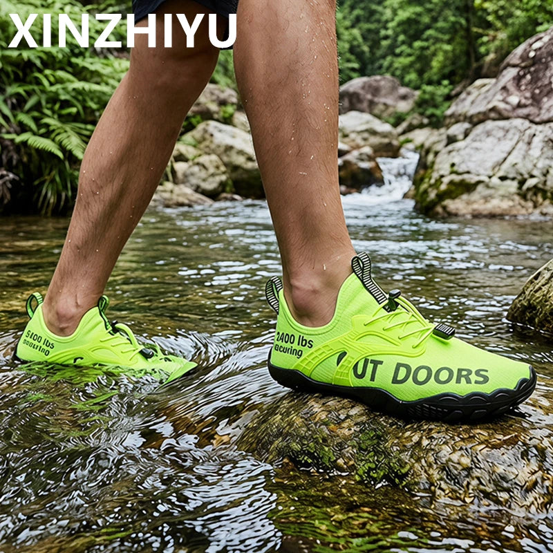 Men's Quick-Dry Water Shoes, Lightweight Barefoot Beach and Wading Sneakers