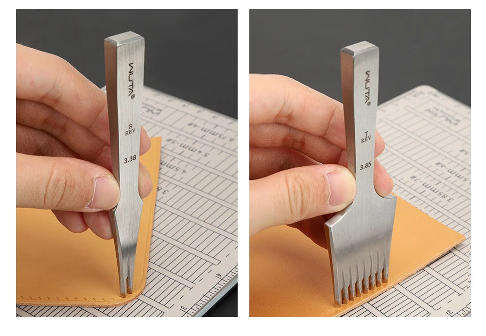 WUTA 1pc High Quality Sharp Leather Chisel French Style Pricking Iron Die-steel Leather Punching Tool Polish-2.7/3.0/3.38/3.85mm