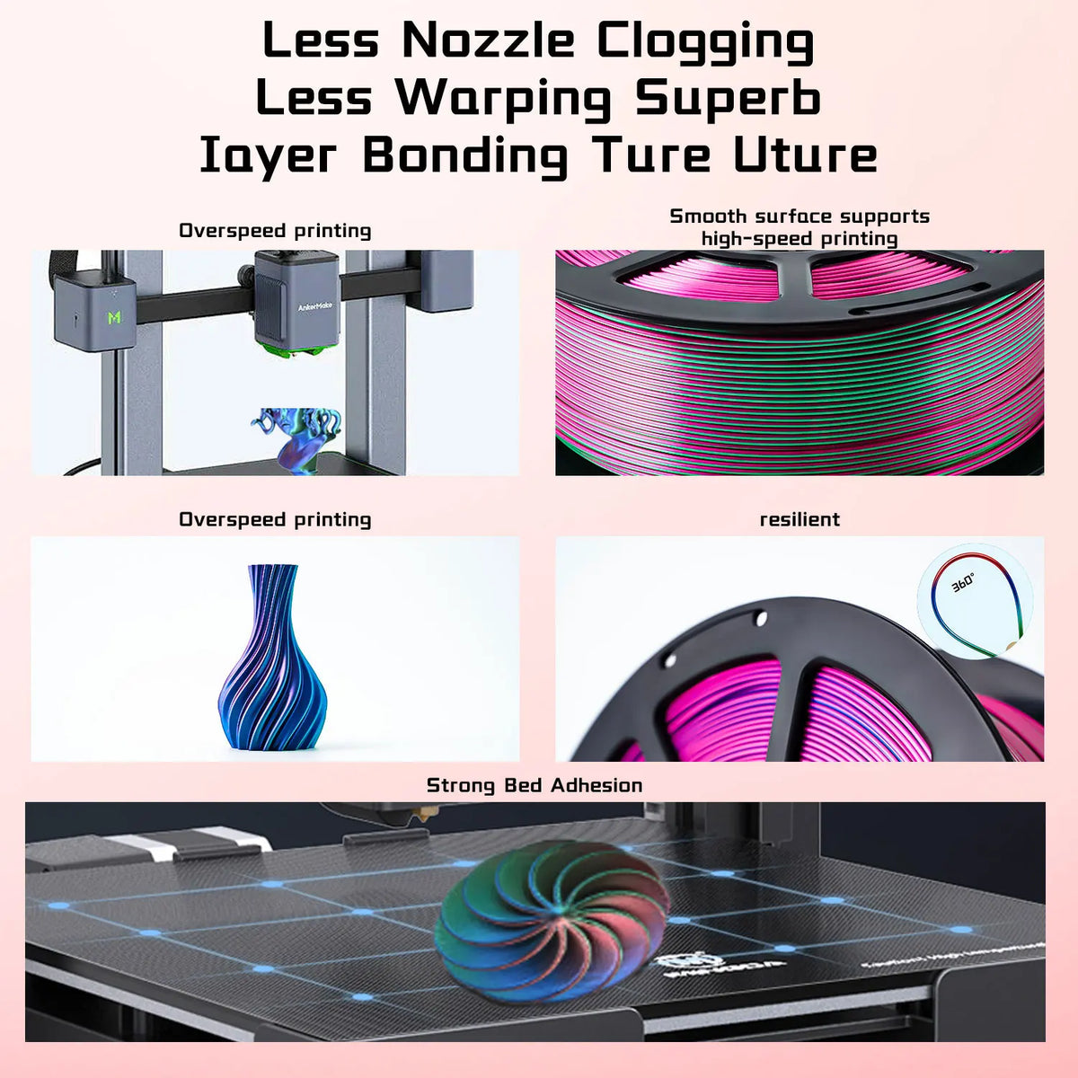 ADLAYER Silk PLA 3D Printer Filament 1.75mm, 1kg (2.2lb) Spool, Smooth Silky Finish, Dimensional Accuracy +/- 0.02mm