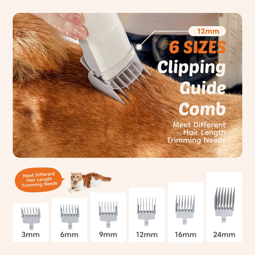 JHK 2.5L Pet Grooming Vacuum Kit with 5 Tools and Low-Noise Dog Clipper