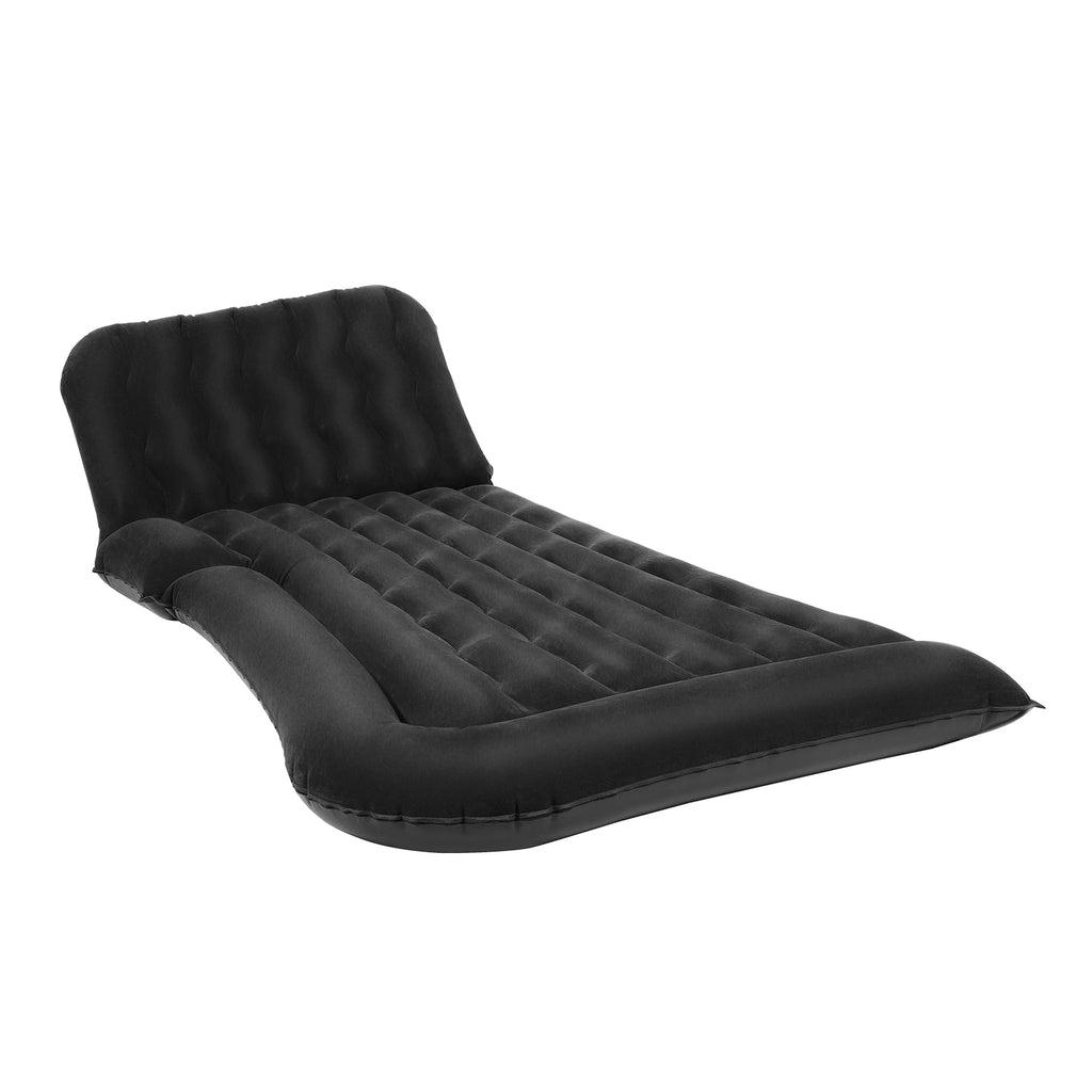 Inflatable Car Back Seat Air Mattress, Foldable Flocked Travel Bed with Pump