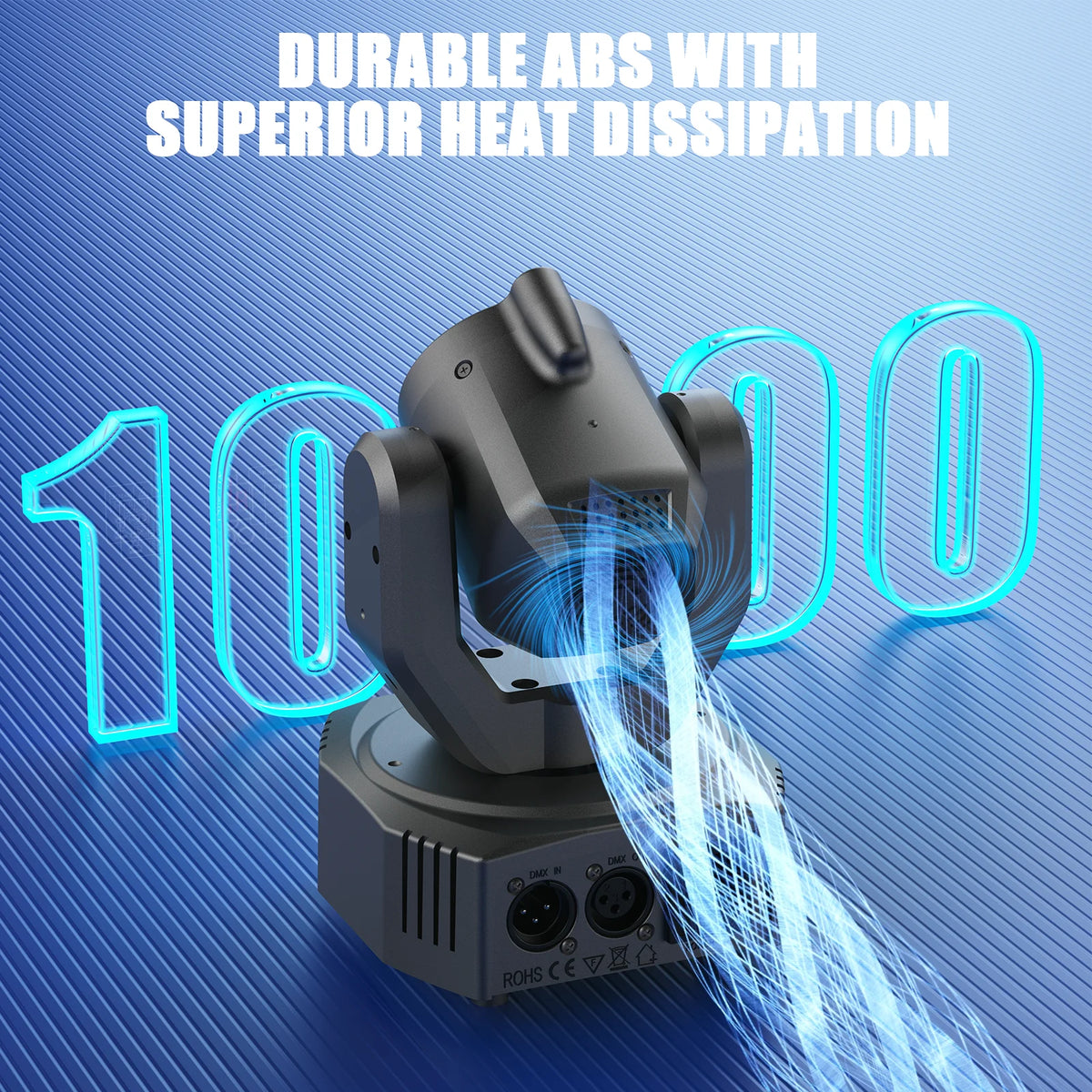 Mini 30W LED Moving Head Spot Light, 4-in-1 RGBW DMX Sound-Activated DJ Light