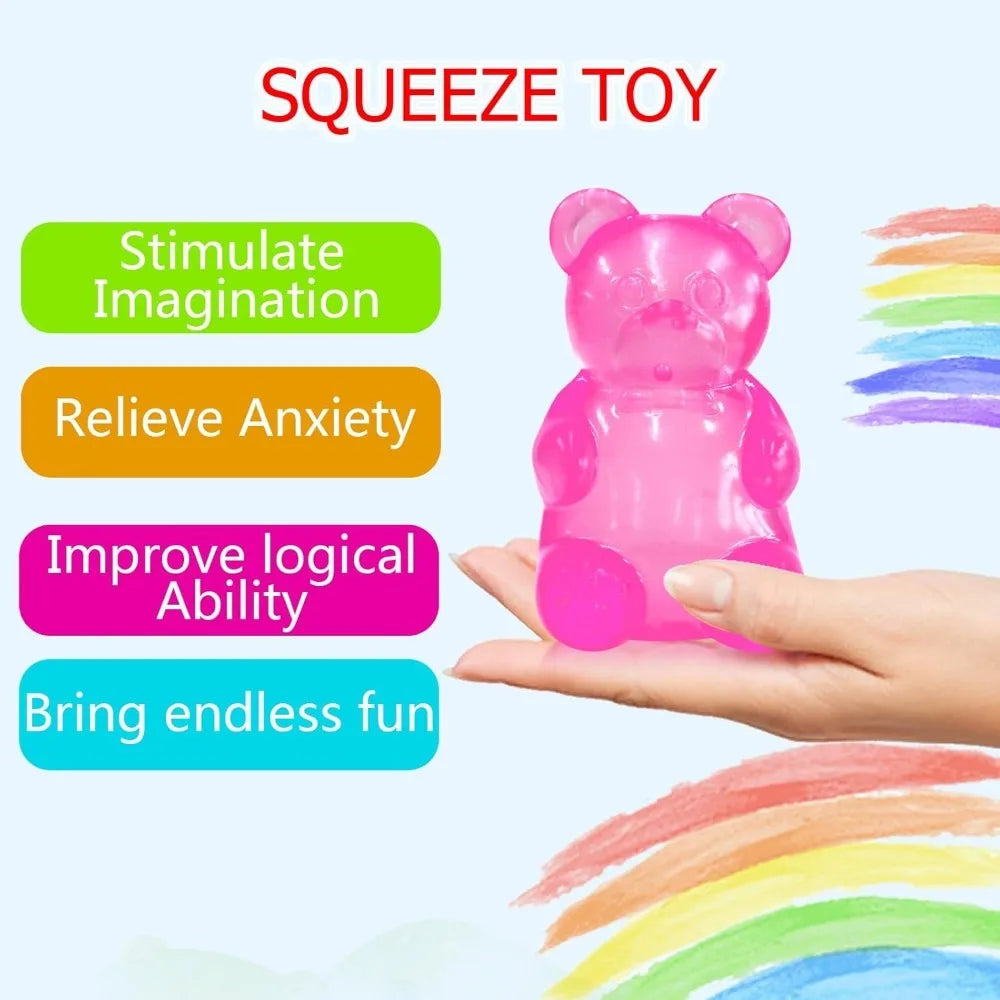 Mini Bear Squishy Toy, Slow-Rising Stress Relief Ball and Sensory Fidget