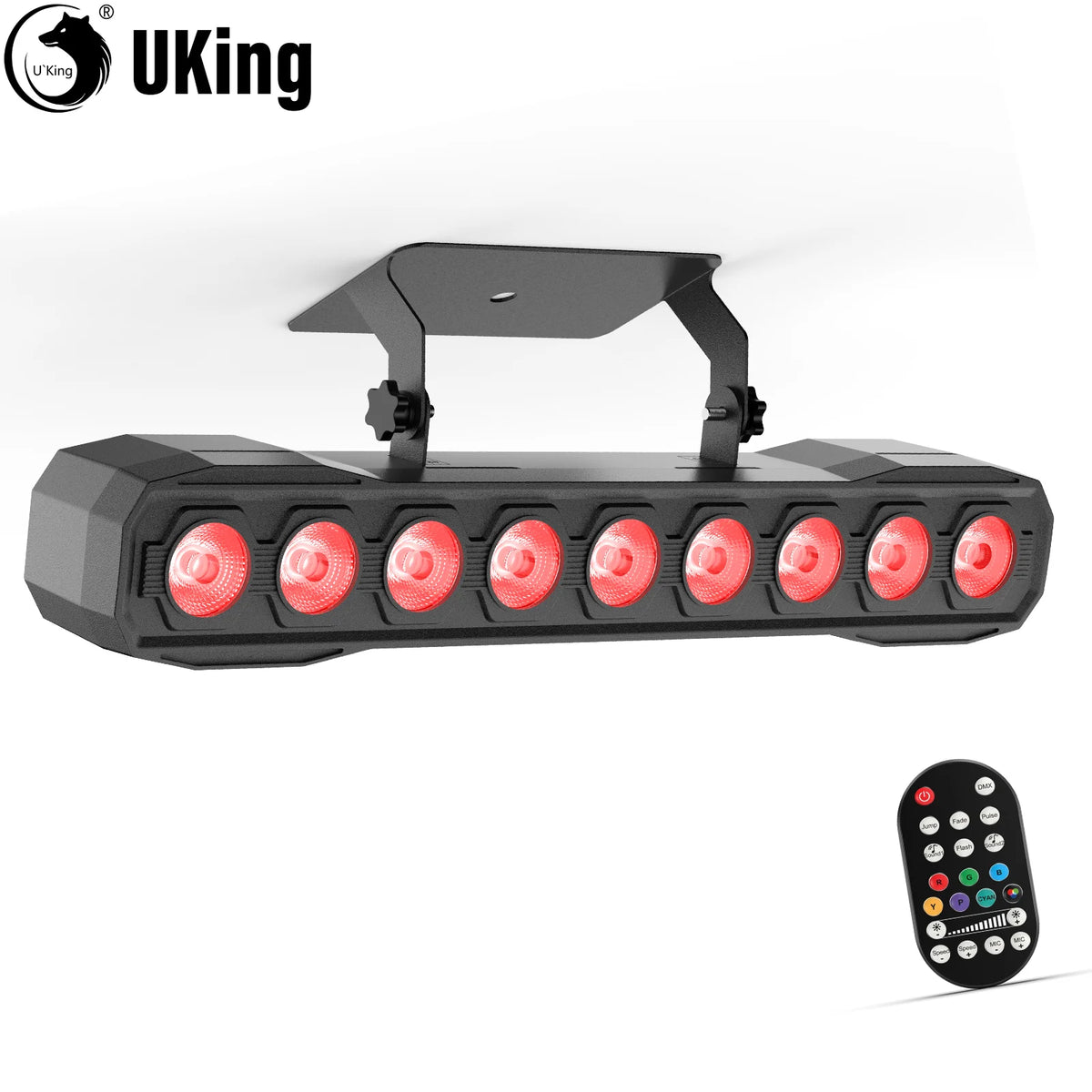 U'King 60W Wall Wash Light Bar 9LEDs RGBW Stage Lights Bar DMX DJ Lights For Church Events Wedding DJ Disco Party Bar Show