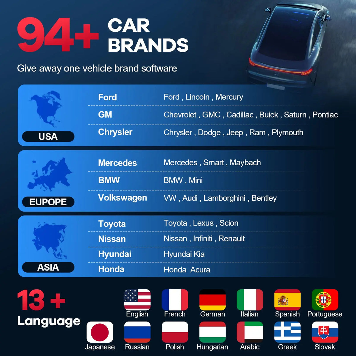 MUCAR BT200 Bluetooth OBD2 Scanner, Full System Car Diagnostic Tool with 15 Reset Functions