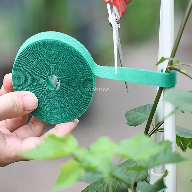 Self Adhesive Plant Nylon Cable Tie Green Adjustable Plants Hook Loop Support Garden Twine Bandage Reusable Fastener Tape Strips