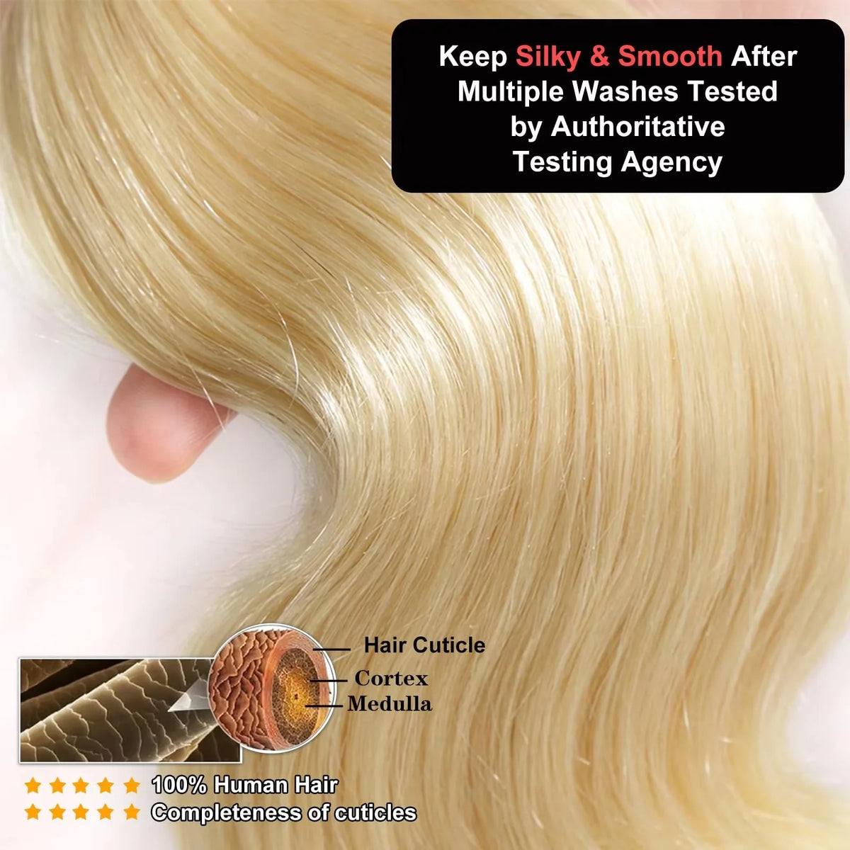 613 Blonde Body Wave Human Hair Bundles
