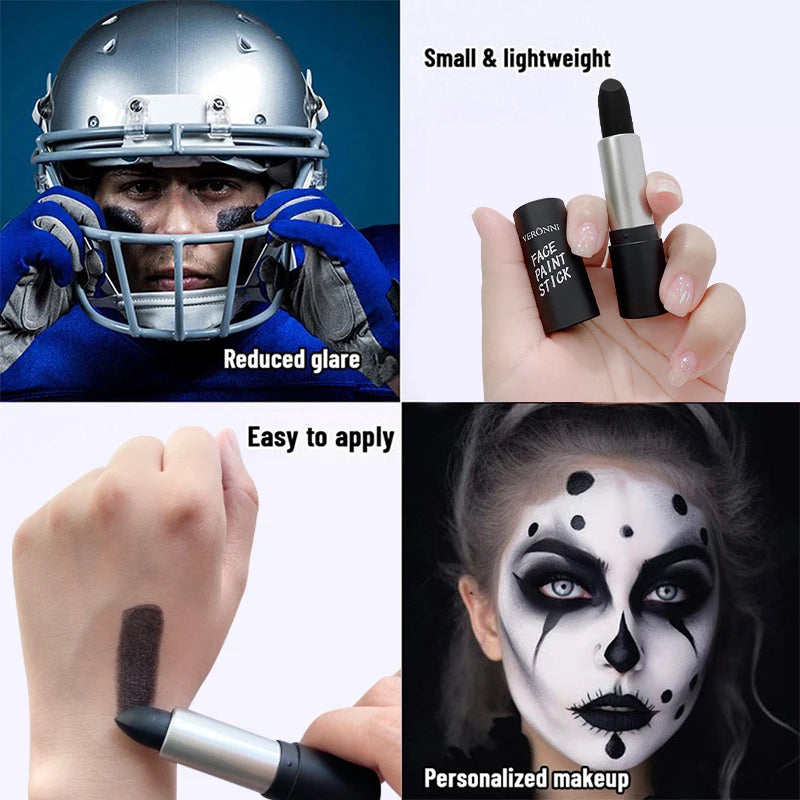 6 Colors Face Body Paint Stick Cream Eyeblack Tube Black Body Painting Blendable Sticks For Halloween Cosplay Joker Paint Makeup