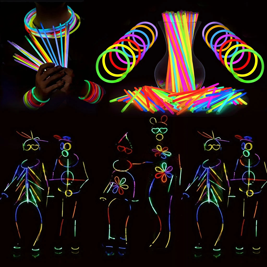 260PCS Glowing Party Set Decorations Neon Light Carnival Party, Suitable for Glow-in-the-Dark Wedding Party Accessories, Concert