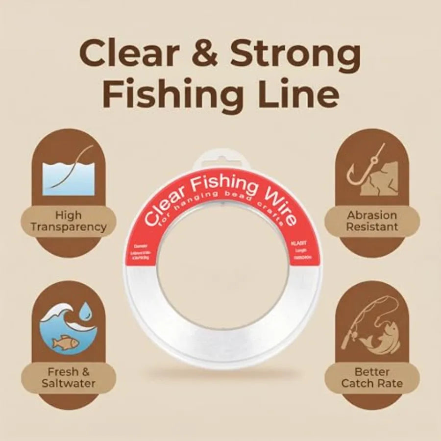 Fishing Line 788FT Invisible Monofilament Nylon Wire 43LB Strength Clear Color for Hanging Decorations Balloon Garland Crafts P